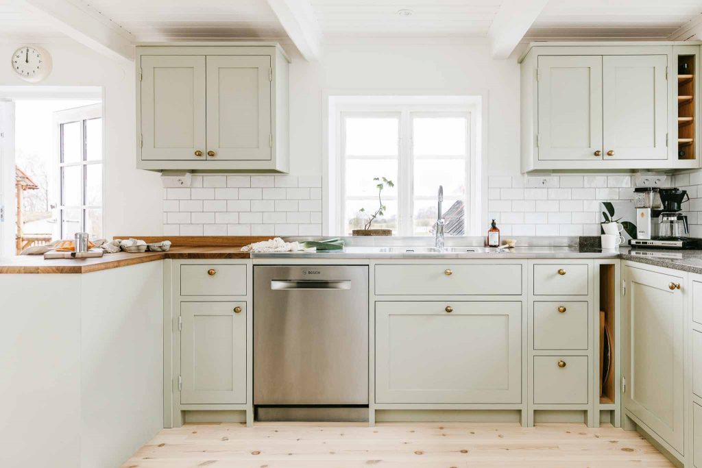 Green Scandinavian Shaker Kitchen